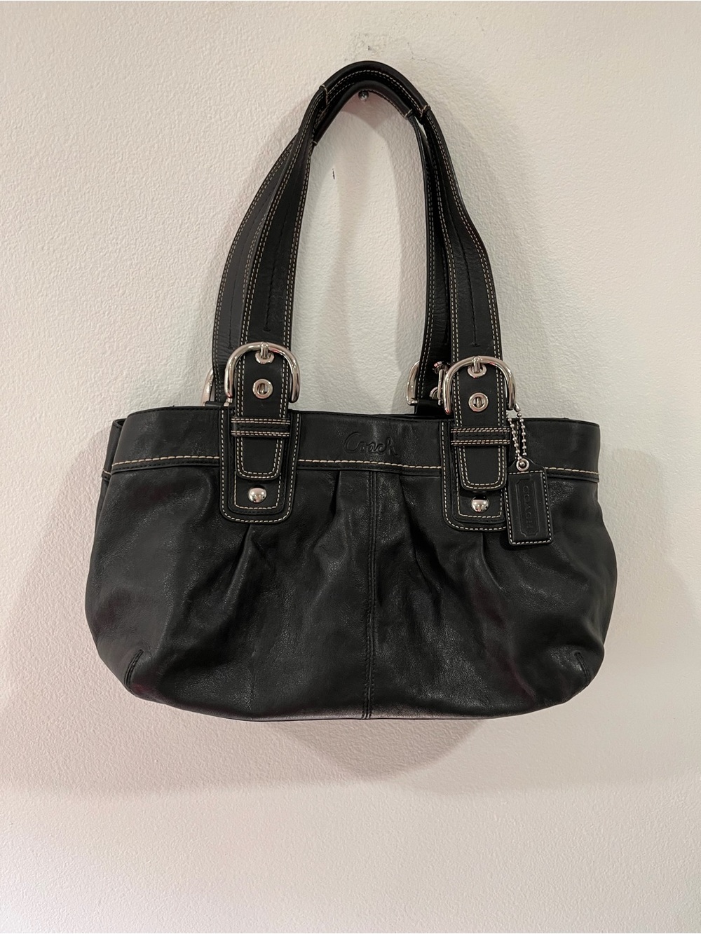 Vintage Coach Buckle Shoulder Bag